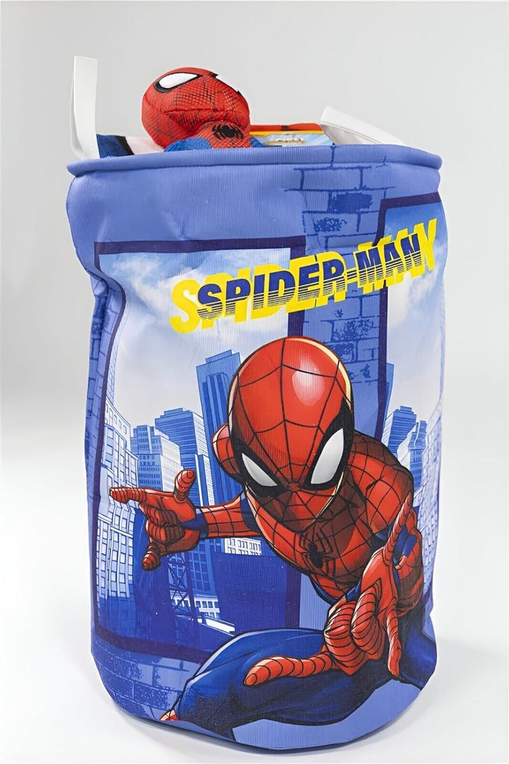 Spider-Man Kinder Aufbewahrungskorb – Faltbarer Wäschekorb mit Superhelden-Motiv – H 50 cm x D 32 cm