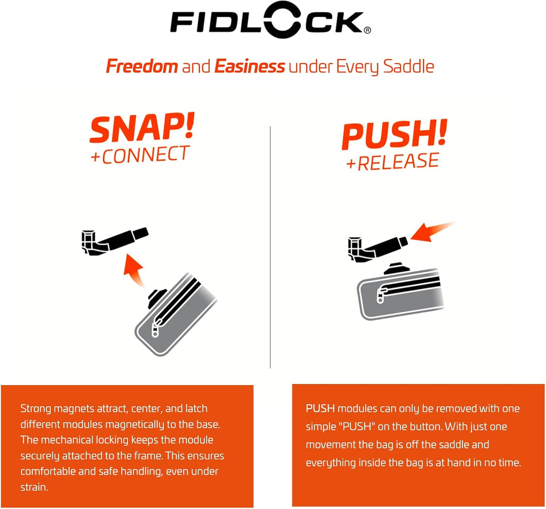 Fidlock Unisex – Erwachsene PUSH saddle base, schwarz, One Size
