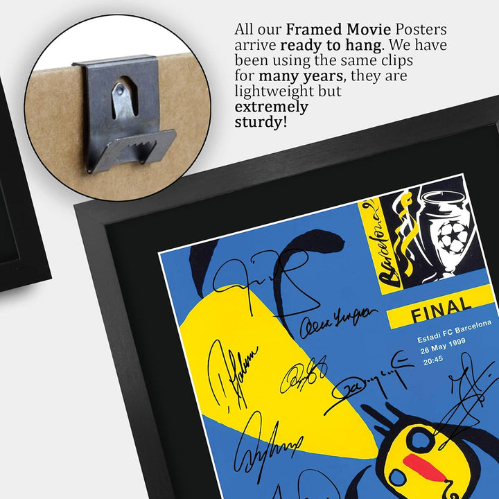 HWC Trading A3 FR 1999 Champions League Final Program Poster Das Team Signed Geschenk GESTALTET A3 P