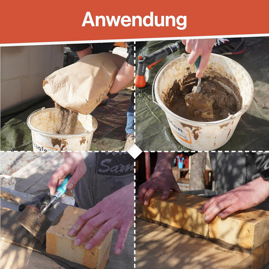 Feuerfest 123 - Feuerzement [Menge 25 kg] - Für Kaminöfen, Öfen &amp; Grills - Feuerfester Zement 1.400