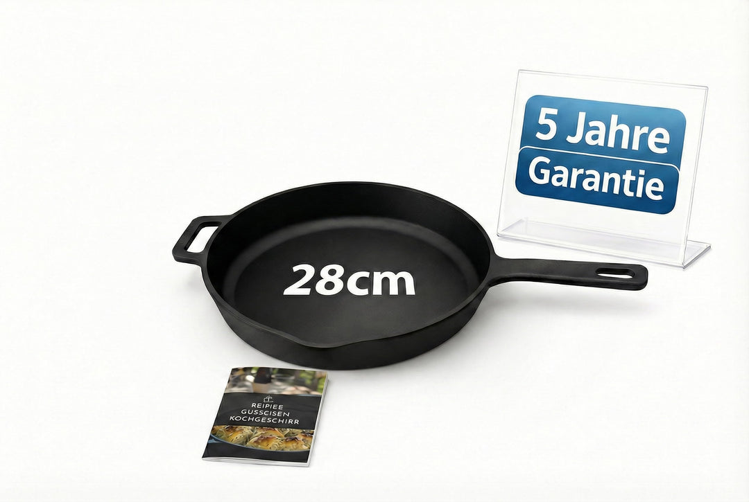 Ottia geschliffene Gusseisenpfanne, bekannt aus dem Fachhandel. Sehr widerstandsfähig und robust. 28