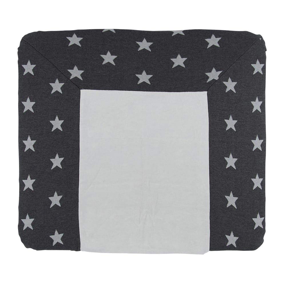 BO Baby's Only - Wickelauflagenbezug Star - Anthrazit/Grau - 75x85 cm, Anthrazit/Grau