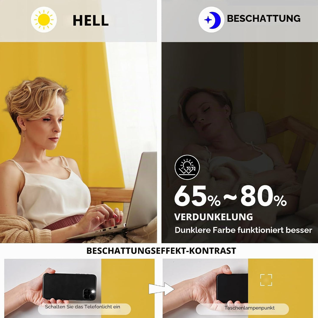 Deconovo Verdunkelungsvorhang Kälteschutz Gardinen Schlafzimmer Kälteschutzvorhang Blickdicht, 138x1