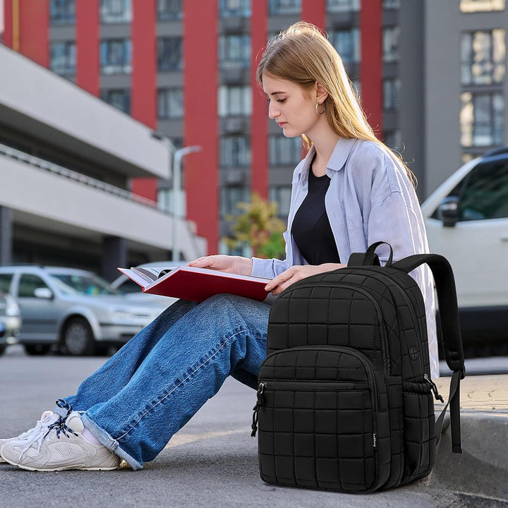 kadilong Puffer Laptop Rucksack Damen,Schulrucksack Frauen Reiserucksack Tagesrucksack Teenager Mädc