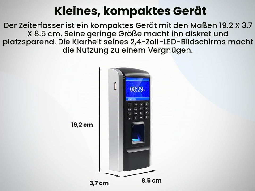HDWR CTR12 Einstempeln in Der Maschine, Zeiterfassung, Stechuhr mit Fingerabdruck, Passwort und 125k