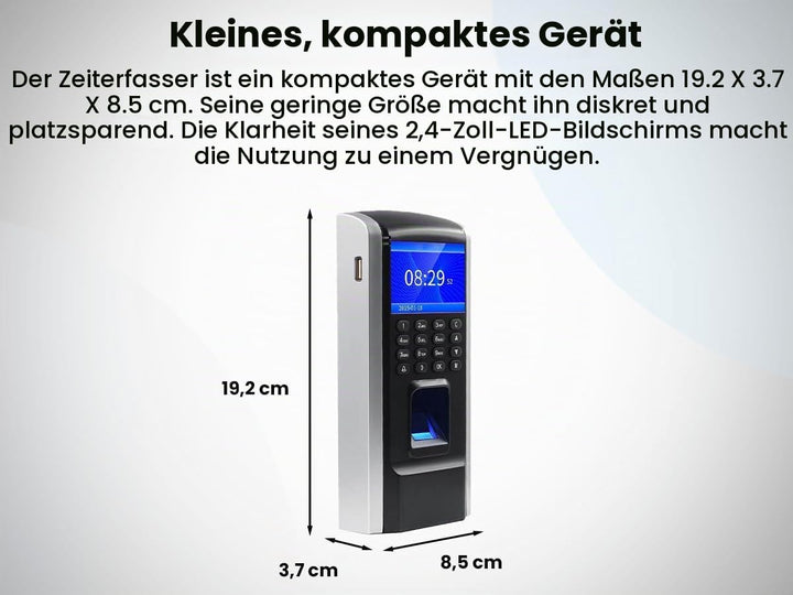 HDWR CTR12 Einstempeln in Der Maschine, Zeiterfassung, Stechuhr mit Fingerabdruck, Passwort und 125k