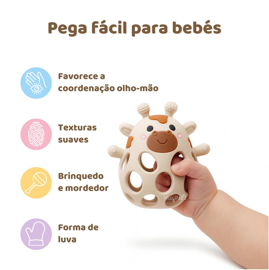MuyPe Rassel Giraffe und Beissring für Babys (Rosa), Rosa