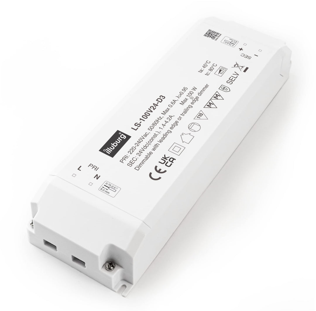 illuburg LED Trafo 24V Dimmbar Triac 33W - 100W für LED Strip Lampe LED Netzteil Treiber Transformat