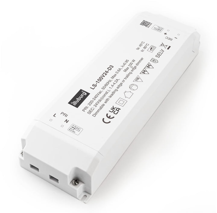 illuburg LED Trafo 24V Dimmbar Triac 33W - 100W für LED Strip Lampe LED Netzteil Treiber Transformat