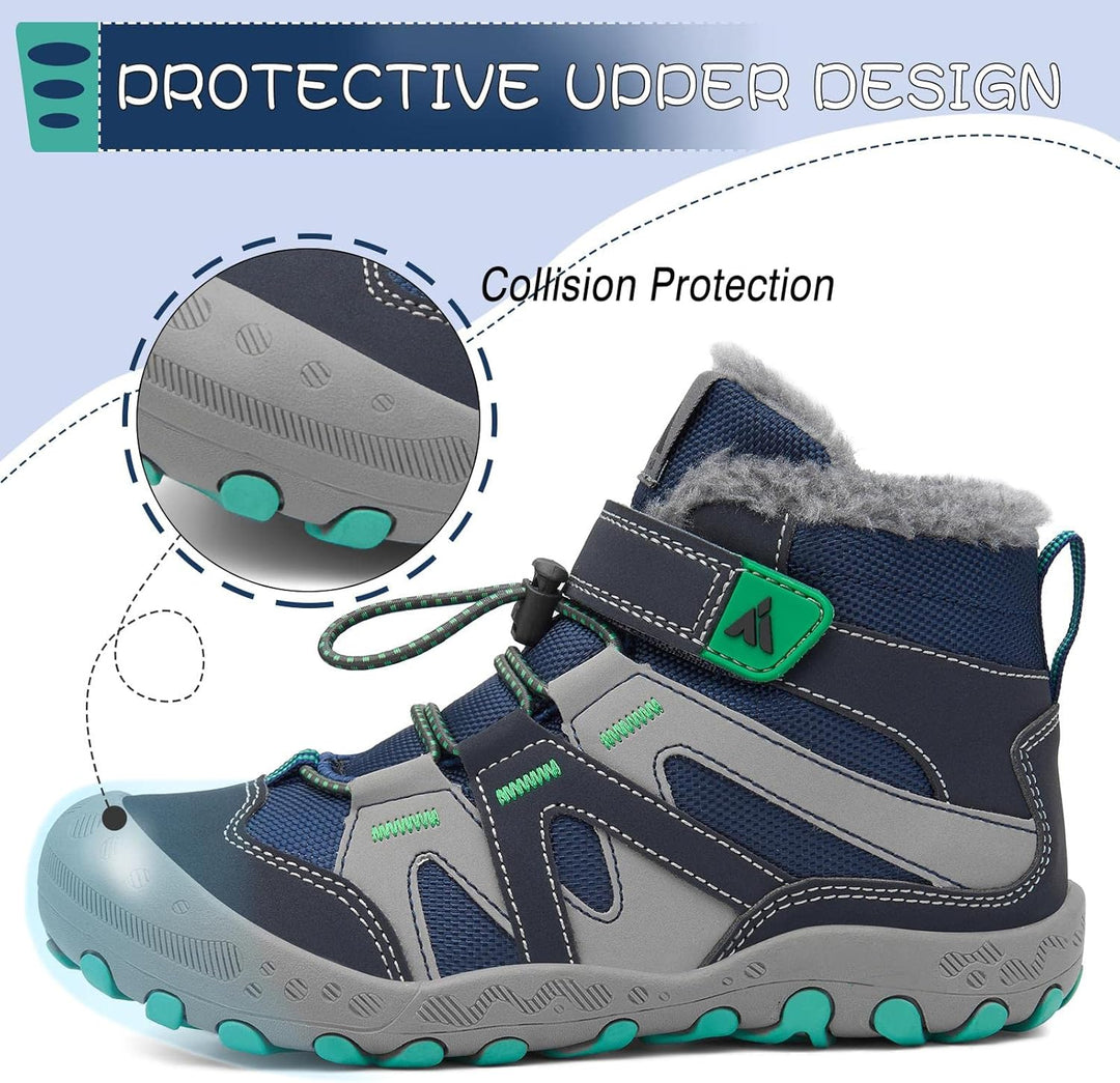 Mishansha Kinder Winterschuhe Warm Gefüttert Winterstiefel Jungen Mädchen Schneestiefel Outdoor Ruts