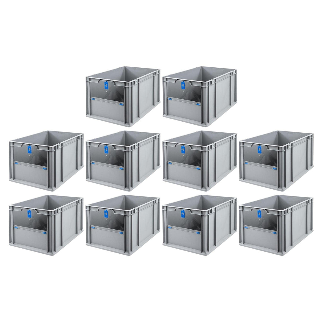 SparSet 10x Eurobox NextGen Insight Cover | HxBxT 32x40x60 | 65 Liter | Hoch/Blau | Eurobehälter, Tr