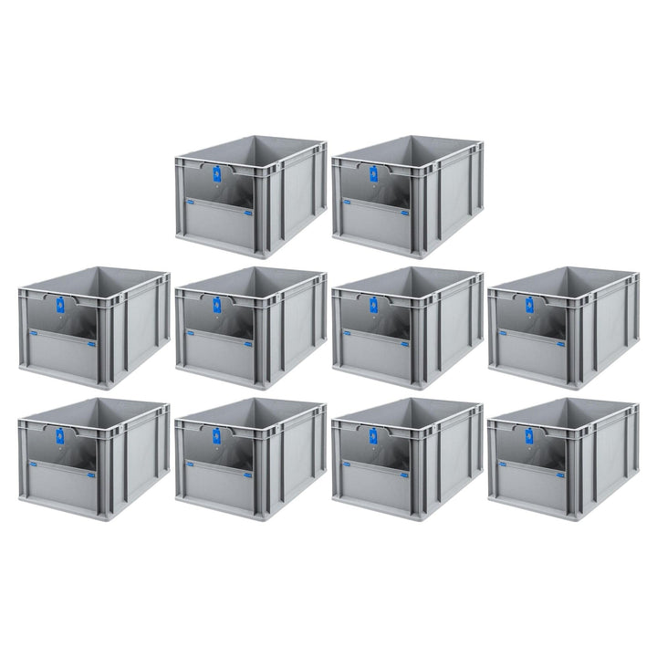 SparSet 10x Eurobox NextGen Insight Cover | HxBxT 32x40x60 | 65 Liter | Hoch/Blau | Eurobehälter, Tr