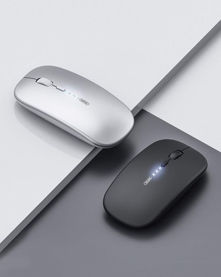 inphic Maus Kabellose wiederaufladbar, Ultra Slim 2.4G Leise Funkmaus Optische Computermaus 2400 DPI