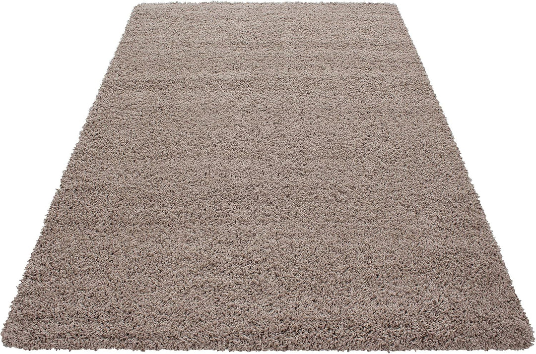 Teppium Hochflor Teppich Küche Shaggy 60 x 110 cm Braun - Flauschiger Teppich Extra Weich, Waschbar