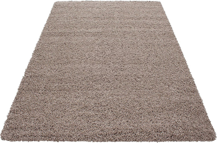 Teppium Hochflor Teppich Küche Shaggy 60 x 110 cm Braun - Flauschiger Teppich Extra Weich, Waschbar