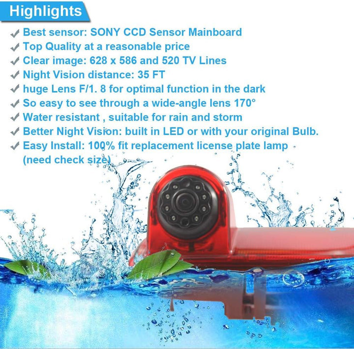 Auto Dritte Dach Top Mount Bremsleuchte Kamera Bremslicht Rückfahrkamera für FIAT talento Nissan NV3