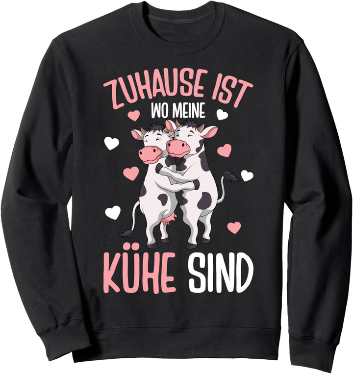 Zuhause ist wo meine Kühe sind Kuh Landwirtin Kinder Mädchen Sweatshirt