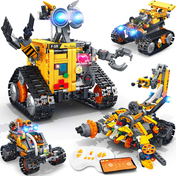 4-In-1 Technic Roboter Bauspielzeug Für Kinder, MINT Roboter Spielzeug | 588 PCS, App &amp; Fernbedienun