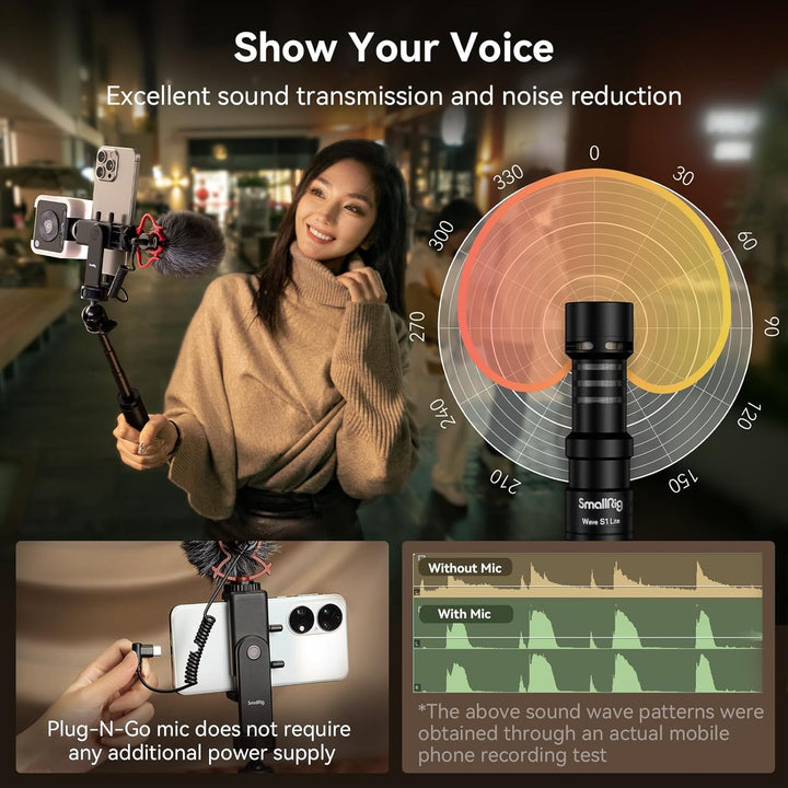 SMALLRIG VK-50 Vlogging Kit für iPhone, Content Creator Kit für YouTube und TikTok Starter, Videoauf
