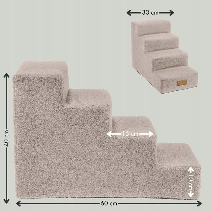 Sofatreppe für Hunde und Katzen – Hundetreppe für Bett & Sofa – 3- oder 4-stufig, rutschfest & wasch