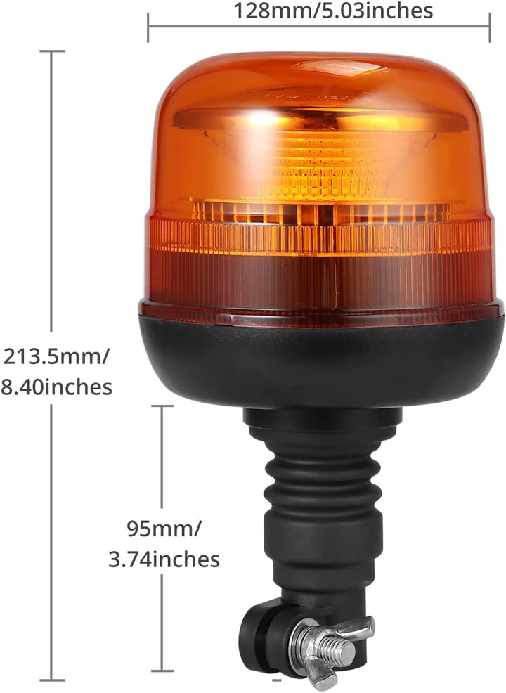 Justech 30 LEDs Warnleuchten Rundumleuchte Gelbes LED-Leuchtfeuer 12/24V E-Prüfzeichen Blitzlicht IP