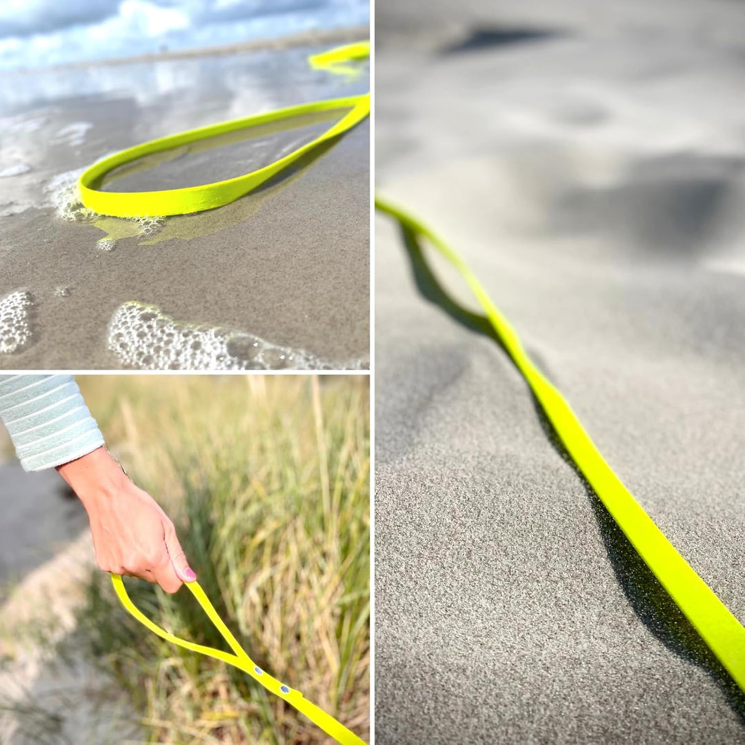 5m Schleppleine, Hundeleine, Handschlaufe, Neon-Gelb, extra schmal, schmutz- und wasserabweisend 5m,
