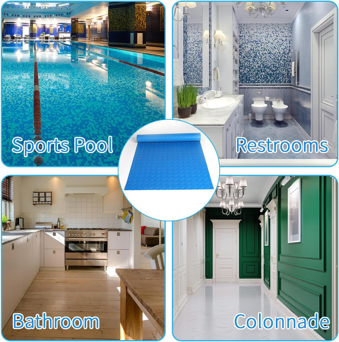 LALAGO Schwimmbadleitermatte, 40x90 cm, Gross Schwimmleitermatte, Poolleitermatte mit Rutschfester T