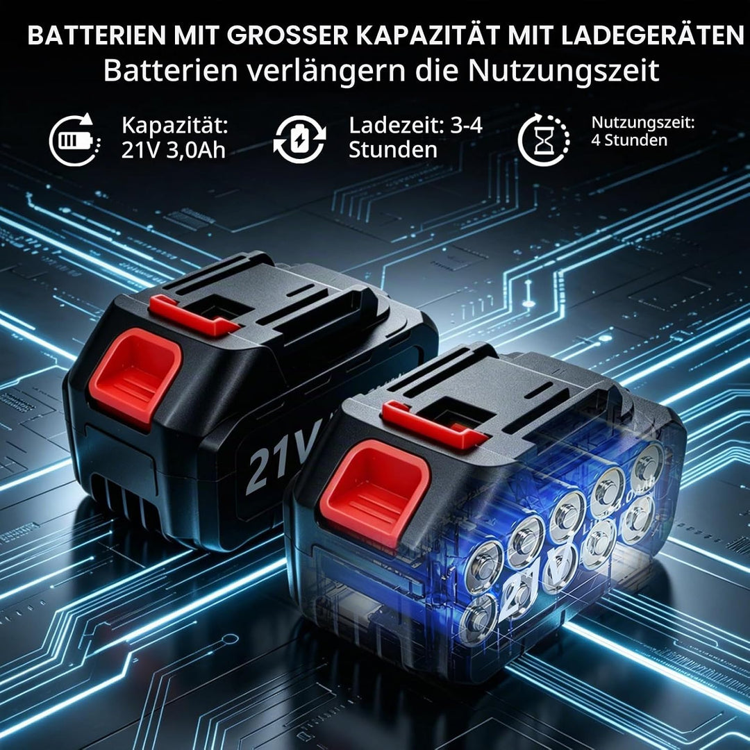 Elektrische Sacknähmaschine,Tragbare Akku Taschennähmaschine mit 2 Batterie, Stichlänge: 7–11mm, Näh