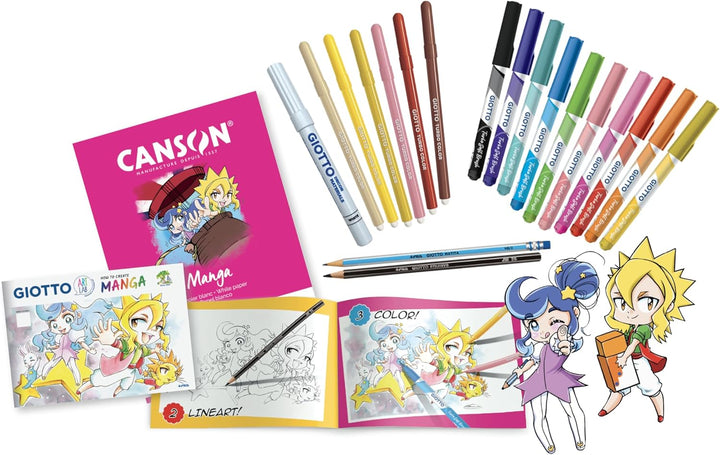 GIOTTO Art Lab, How to create a Manga, Malset mit Anleitung
