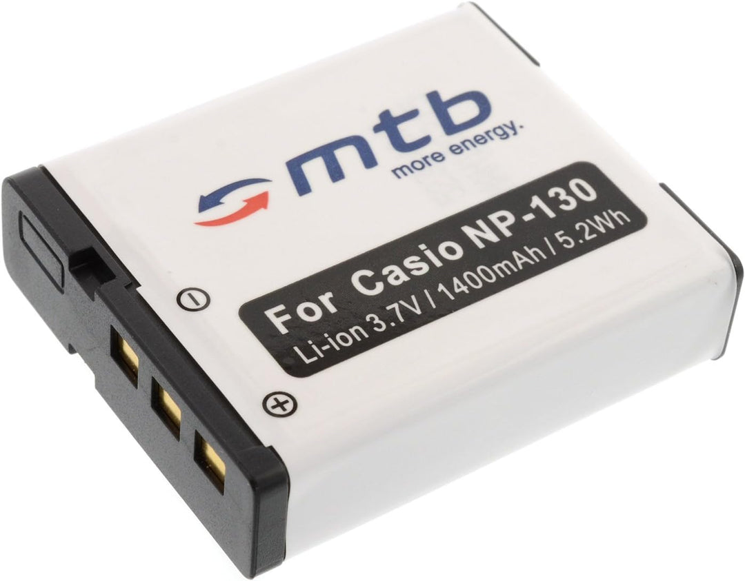 2 Akkus + Ladegerät (KFZ, Netz) für Casio NP-130 / Exilim FC300S H30 H35 ZR100 ZR200 ZR300 Siehe Lis