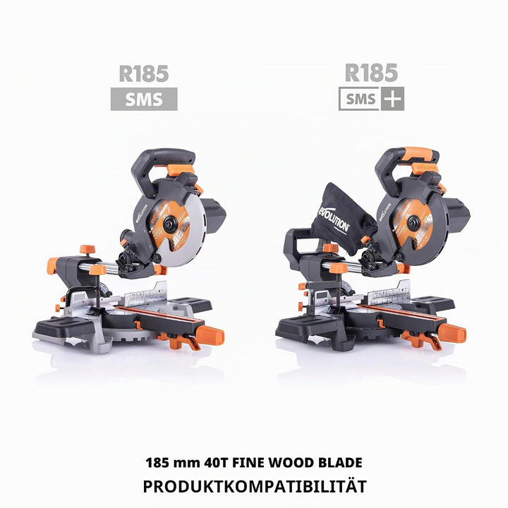 Evolution FW185TCT-40 - 185 mm feines Holzsägeblatt - Hartmetallbestücktes Sägeblatt mit 40 Zähnen l
