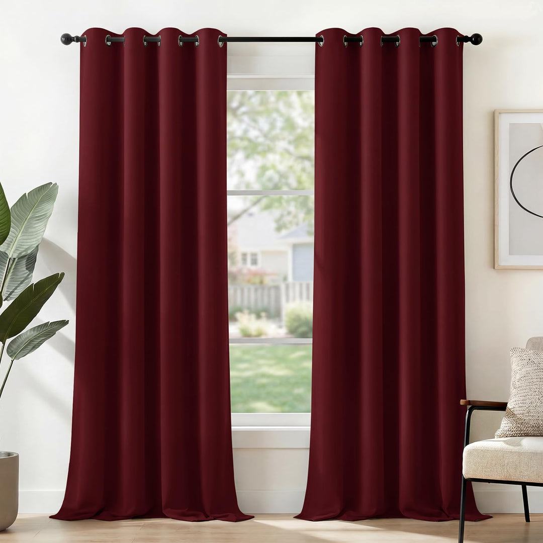 Deconovo Vorhang Blickdicht Verdunkelungsvorhang Kälteschutzvorhang Blickdicht, 229x117 cm(HöhexBrei