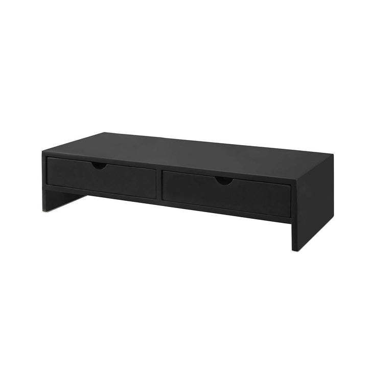 SoBuy Schreibtisch Organizer, Monitorständer mit 2 Schubladen, Monitorerhöhung für Schreibtisch, Mon