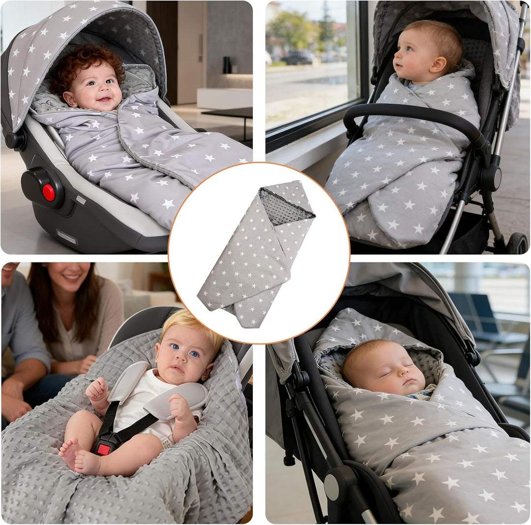 PORFOYO Baby Einschlagdecke, Kinderwagen Kuscheldecke, Babyschale Decke, Einschlagdecke Babyschale,
