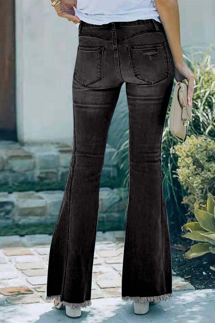 Necooer Distressed Jeans Für Damen Bell Bottom Jeans Für Damen Stretch Skinny Denim Jeans Mit Hoher