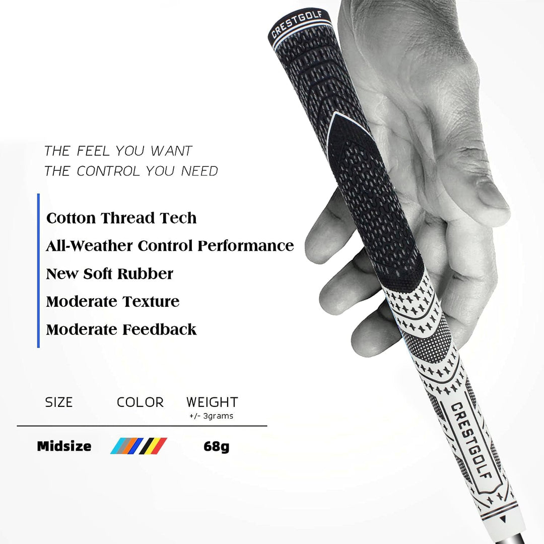 CRESTGOLF Golfgriffe Aktualisierte Multi-Compound-Golfgriffe für Golfschläger, Golf Grips Set mit 13