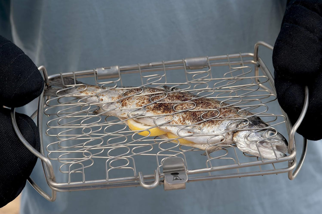 Weber Fisch & Gemüsehalter/Korb - Klein (28 x 20cm), aus Edelstahl, Ideal zum BBQ/Grillen von empfin
