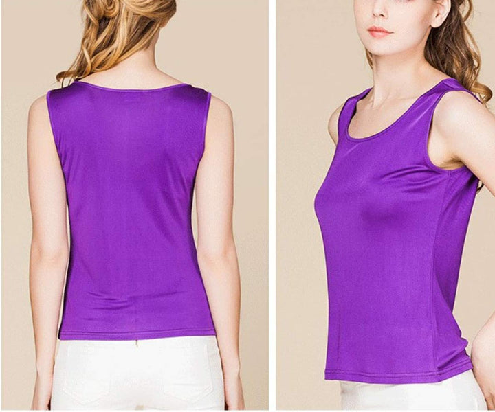 Egurs Damen Tank Top aus 100% Natur Seide,Komfortabel