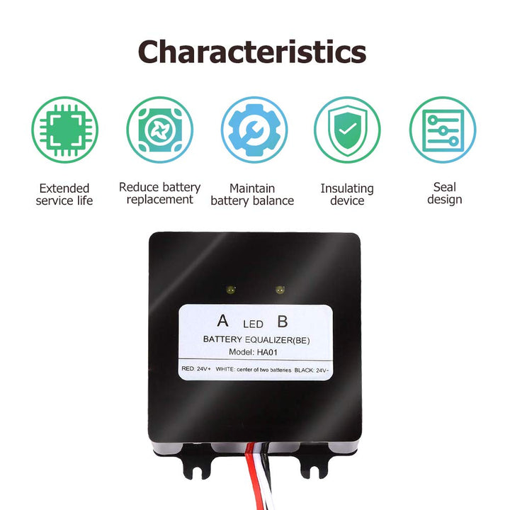 SolaMr 24V Batterie-Equalizer 2x12V Batterie Ausgleicher Battery Balancer Equalizer für Gel/Hochwass