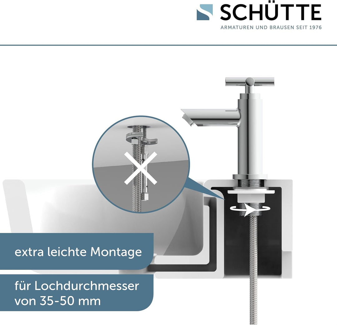 SCHÜTTE Kaltwasserhahn MATAO, Armatur, Wasserhahn Bad nur für Kaltwasser, Standventil mit schickem K