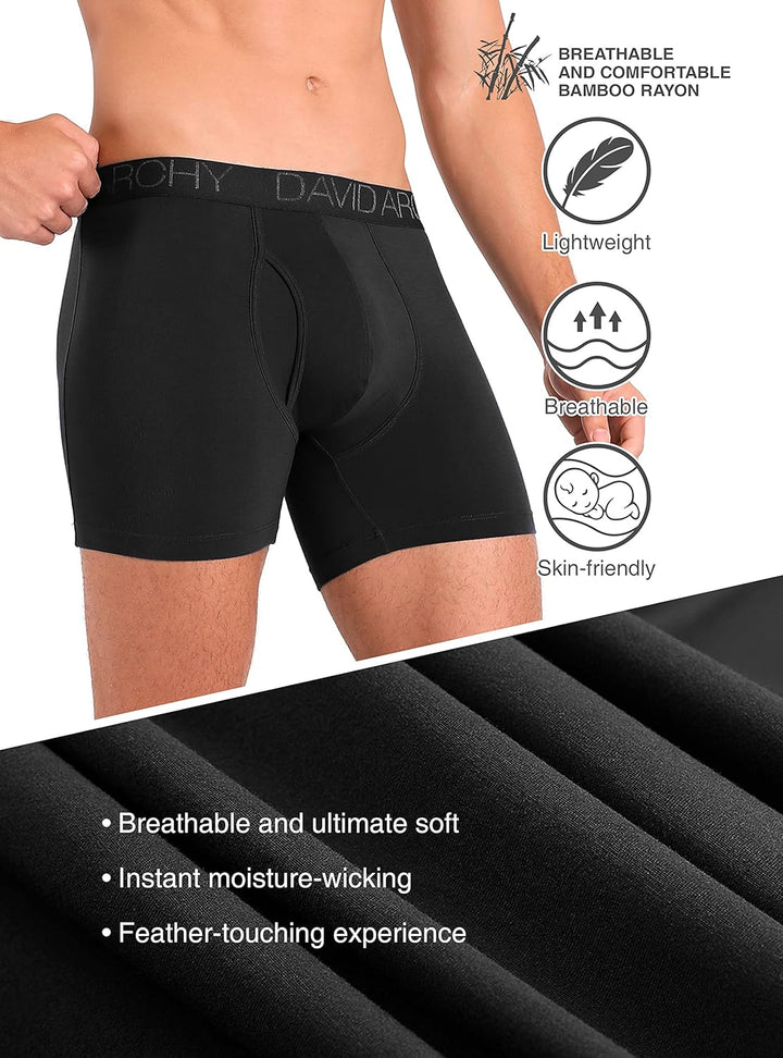 DAVID ARCHY Herren Boxershorts Mehrfachpack, Stretcken Klassischer Retroshorts, Unterhosen Männer, 5