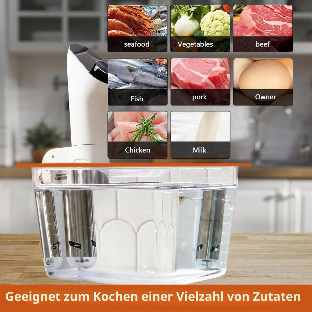 Sous Vide Behälter 12L, Sous Vide Container mit Deckel, Thermohülle und Rack, Multifunktionaler Tran