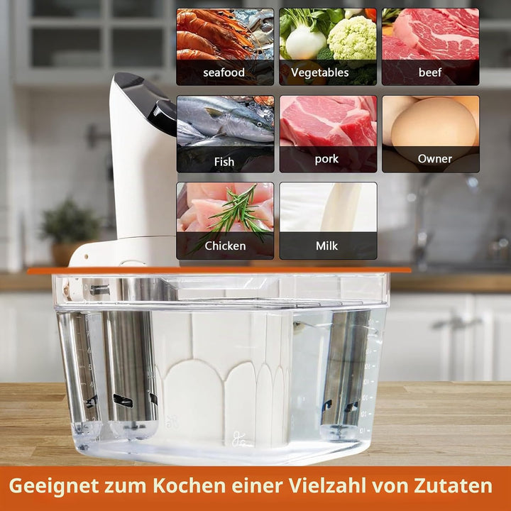 Sous Vide Behälter 12L, Sous Vide Container mit Deckel, Thermohülle und Rack, Multifunktionaler Tran