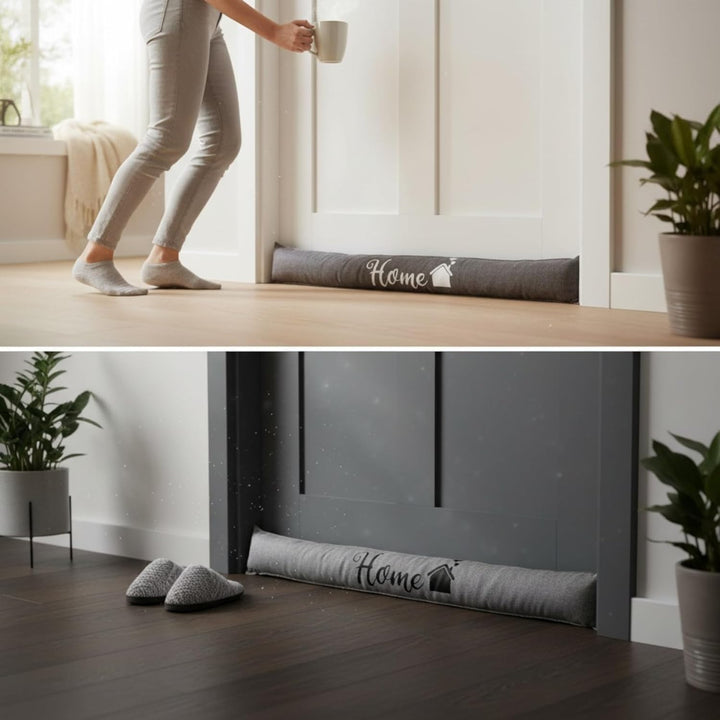 MIJOMA Zugluftstopper Türrolle 90x10 cm – Türdackel mit Sandfüllung – Tür Isolierung gegen Kälte & L