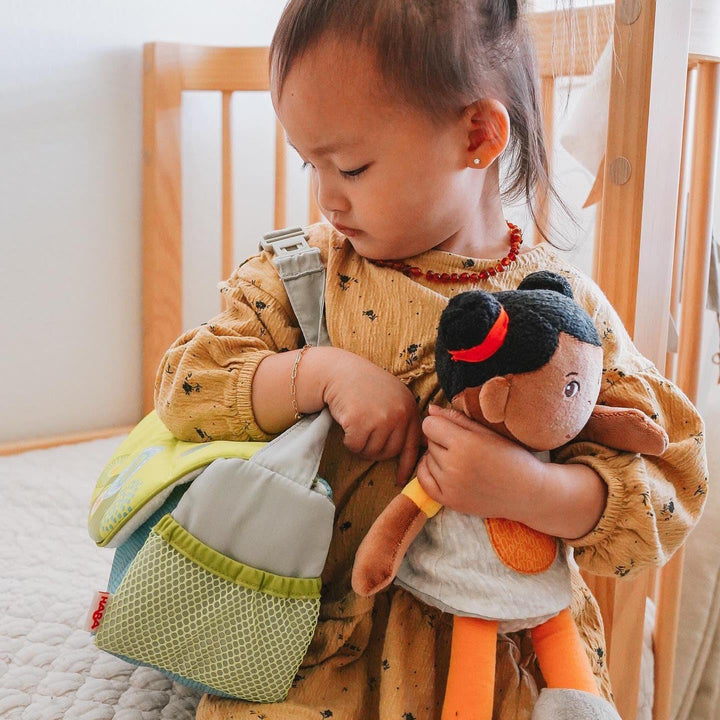 HABA 306516 - Wickeltasche Sommerwiese, Zubehör für Puppen ab 1,5 Jahren