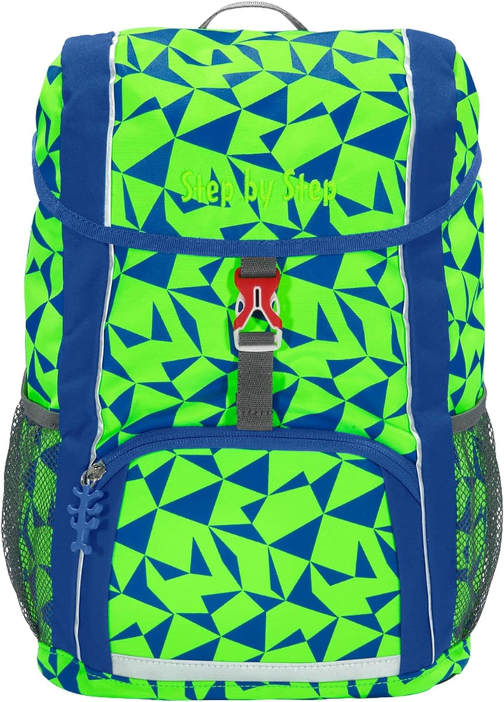 Step by Step Rucksack-Set Kid NEON, Star Catcher, grün-blau, mit Sitzkissen, ergonomischer Mini-Ranz