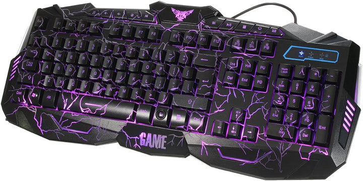 Wasserabweisende Gaming Tastatur BESTRUNNER USB Einstellbare 3 Farben LED Helligkeit Hintergrundbele