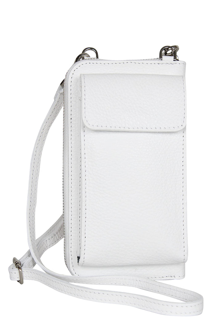 AmbraModa GLX21 - multifunktionale Damen Handytasche, Umhängetasche, Geldbörse aus echtem Leder, gee