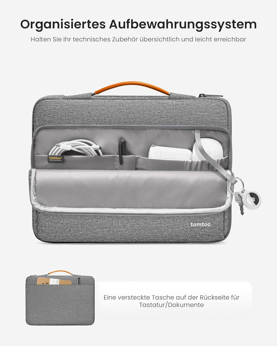 tomtoc 360° Tasche Hülle für 15-Zoll Neu MacBook Air M2 A2941 2023, 15" Microsoft Surface Laptop 5/4