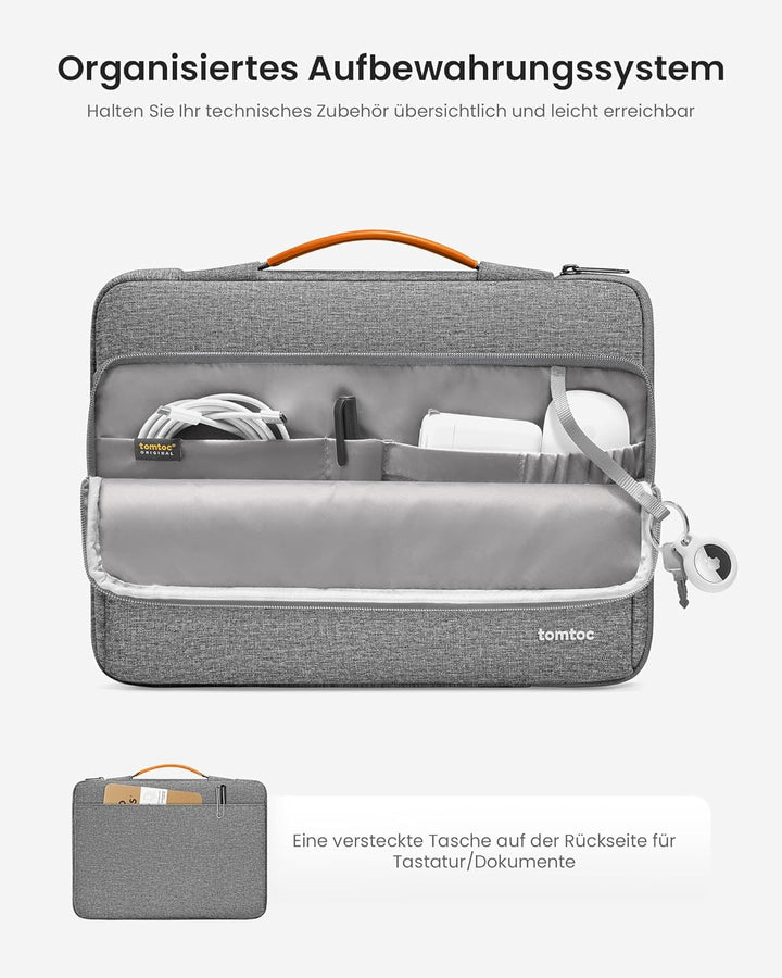 tomtoc 360° Tasche Hülle für 15-Zoll Neu MacBook Air M2 A2941 2023, 15" Microsoft Surface Laptop 5/4